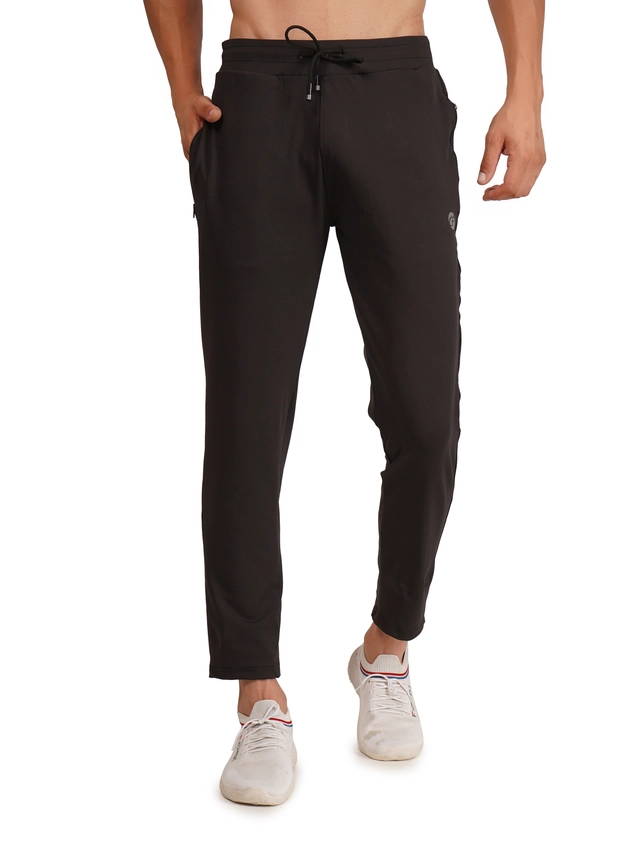 Lycra Solid Trackpant for Men (Black, S)