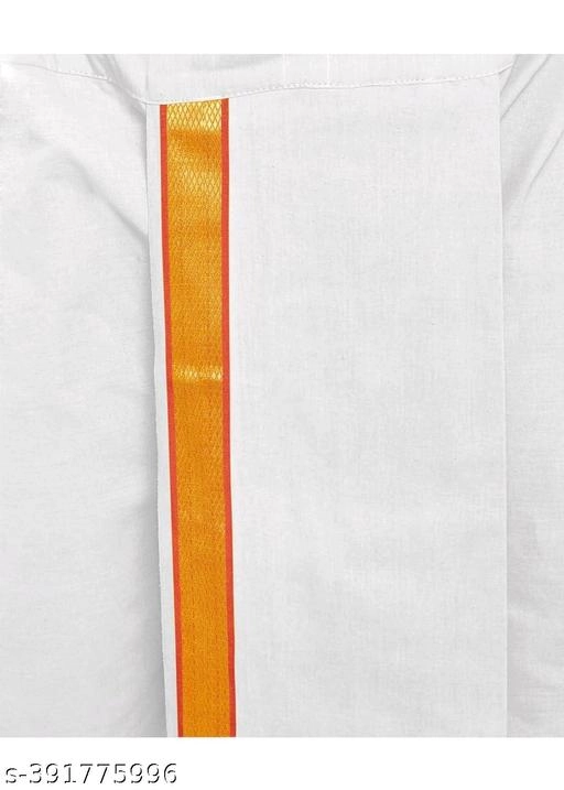 Silk Lace Dhoti for Boys (3-4 Years, White)