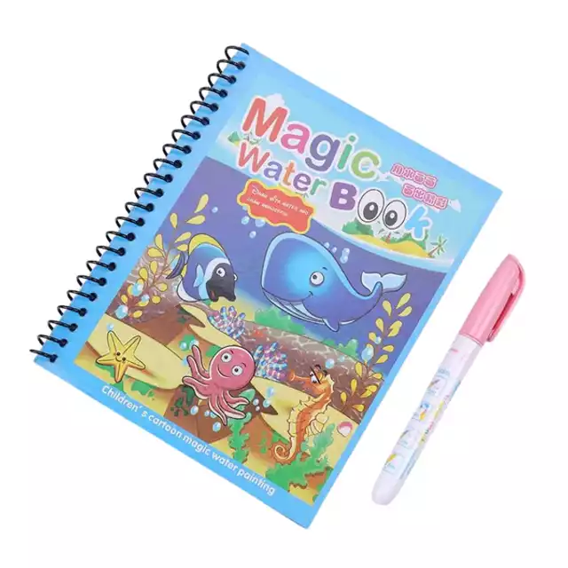 Plastic Magic Water Quick Dry Book Water Coloring Book Doodle With Magic Pen (Set of 2) (PI-011)