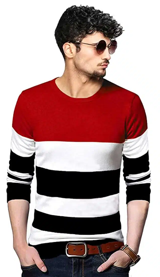 Full Sleeves T-shirt for Men (Red, S)