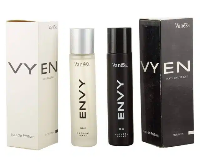 Envy Natural Perfume Body Spray for Men & Women (Pack of 2, 60 ml)