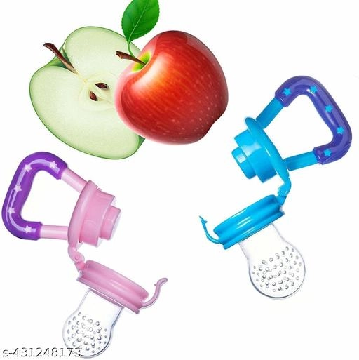 Milk Bottle (450 ml), Feeding Bottle (90 ml), Fruit Nibbler & Nipple (Multicolor, Set of 4)