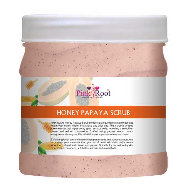 Pink Root Honey Papaya Face Scrub (Pack Of 1, 500 ml) (MI-146)