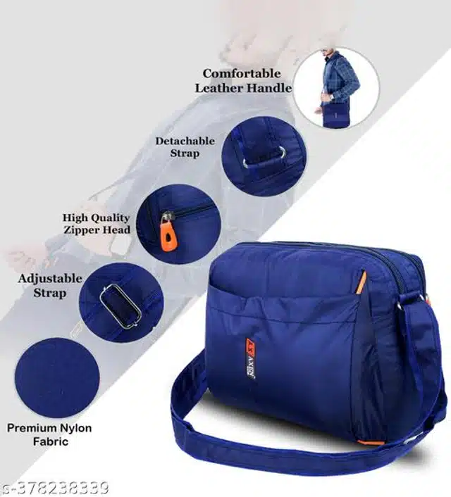 Polyester Sling Bag for Men & Women (Navy Blue)
