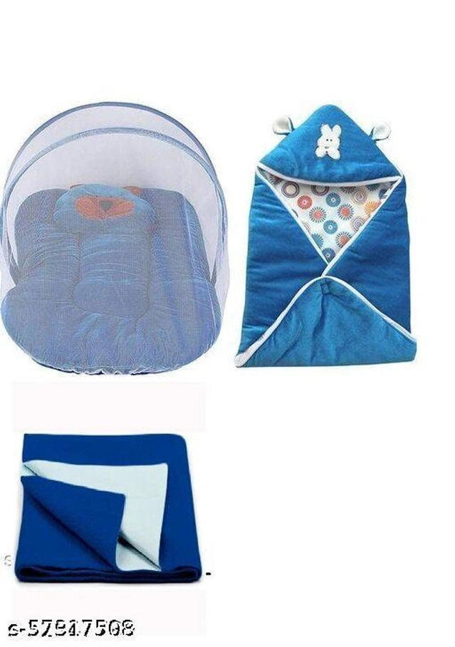 Microfiber Blankets for Babies (Pack of 3) (Blue, Free Size)