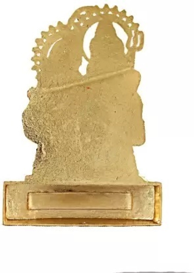 Metal Mahadev with Parwati Maa & Bal Ganeshji Idol (Gold, 10 cm)