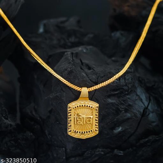 Brass Pendant with Chain for Men & Women (Multicolor)