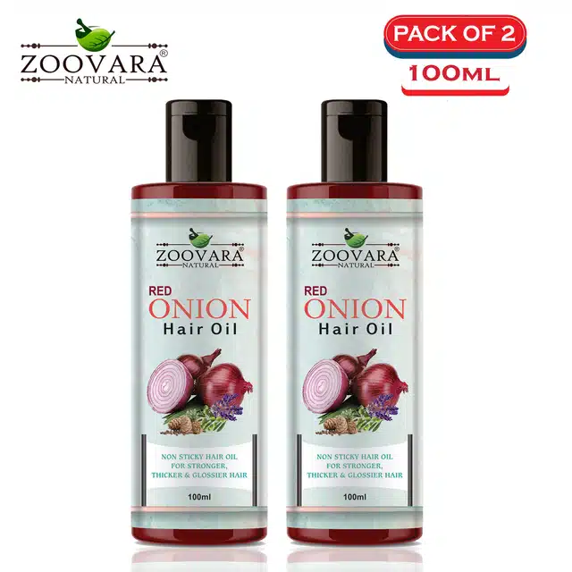 Zoovara Red Onion Hair Oil for Hair Growth (Pack of 2, 100 ml)