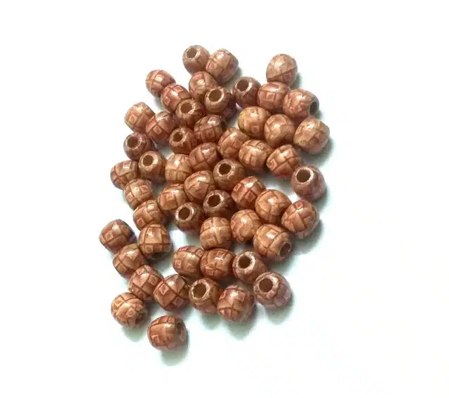 Wooden Jewellery Making Beads (Brown, 100 g)