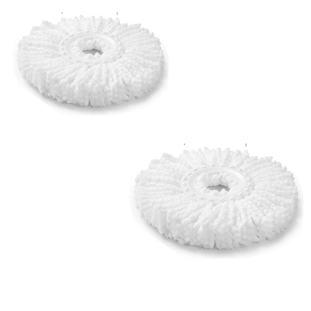 Fabric Spin Mop Refill (White, Pack of 2)