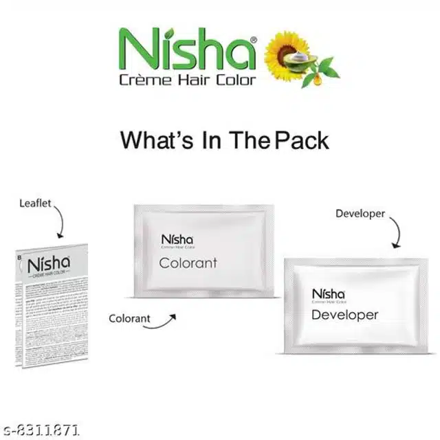Nisha Cream Hair Color (Natural Brown, 40 g) (Pack of 6)