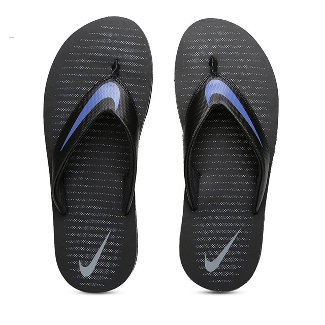 Flipflops for Men (Black & Blue, 6)