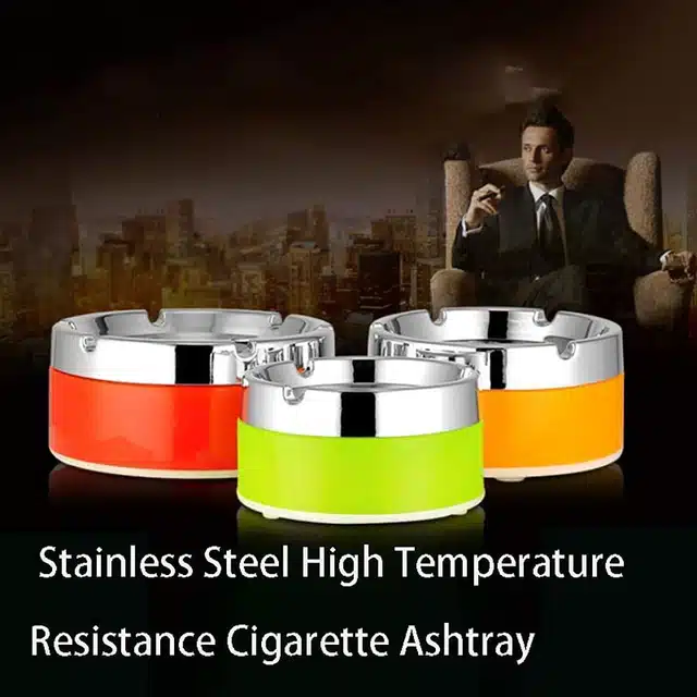 Stainless Steel Ashtrays (Assorted, Pack of 2)