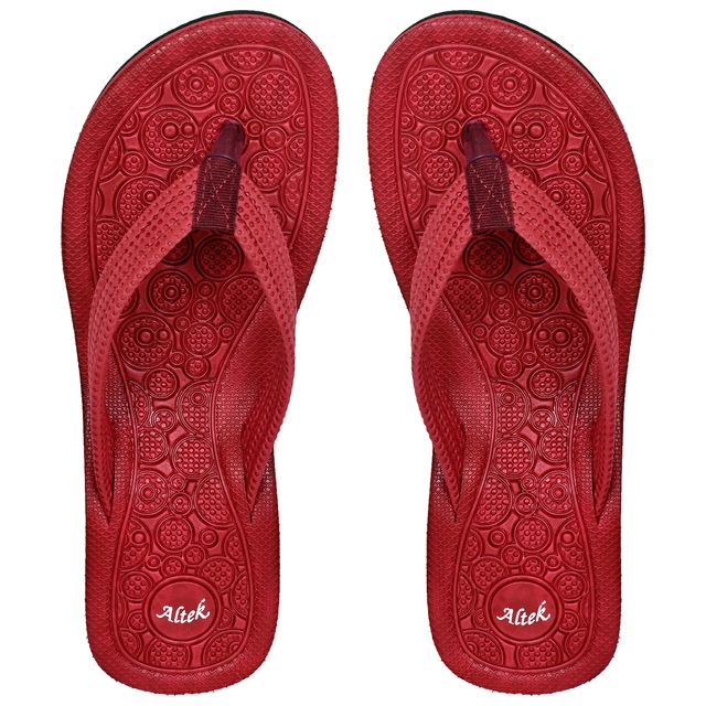 Flip-Flops for Women (Maroon, 4)