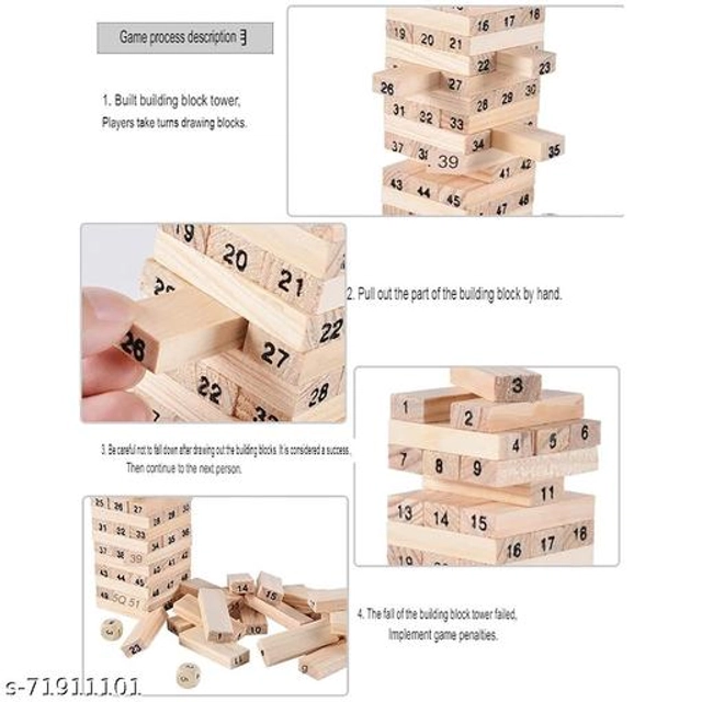 Wooden 48 Pcs Block Puzzle (Brown, Set of 1)