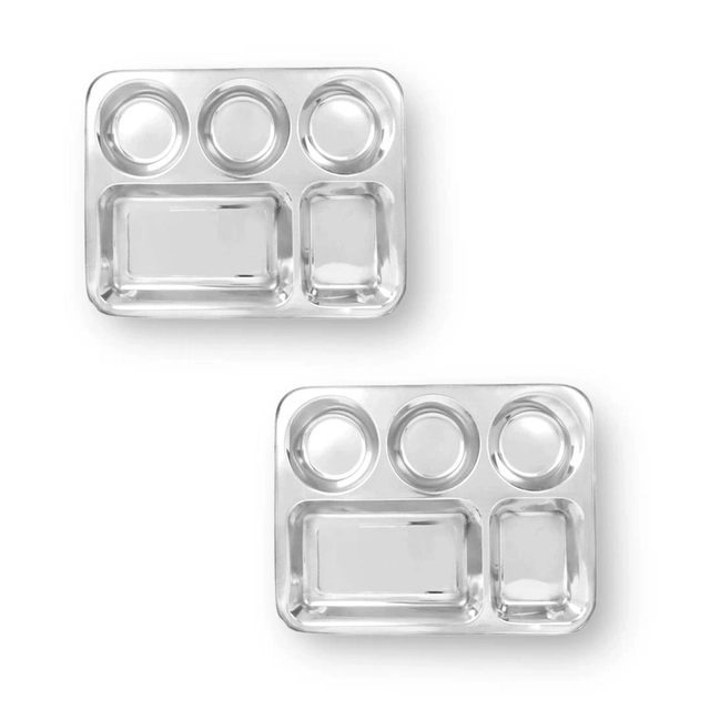 JENSON Steel 5 Partition Plate (12.7 cm Dia each, Pack of 2)