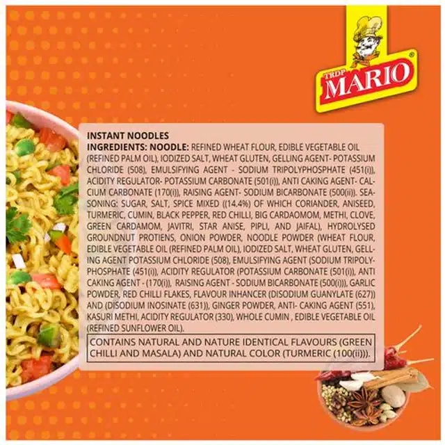 Mario Tej Tadka Masala Noodles 12X85 g (Pack of 12)