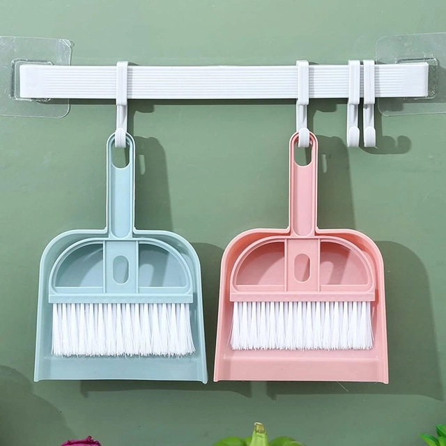 Mini Dustpan with Brush Set (Multicolor, Set of 2)