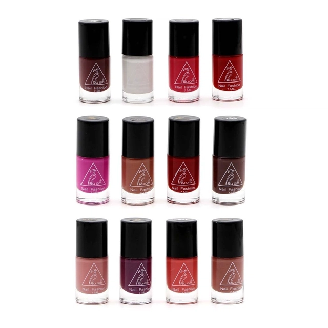 Nail Paint Gel/Glossy Finish Multipack Form Festive Edition (Pack Of 12), (7 ml Each)