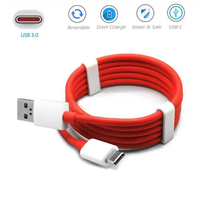 Super Vooc Type-C USB data Cable (Red, 1 m) (Pack of 2)