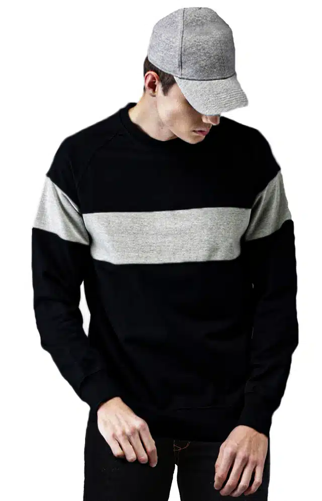 Men's Regular Fit Sweatshirt (Grey, S)