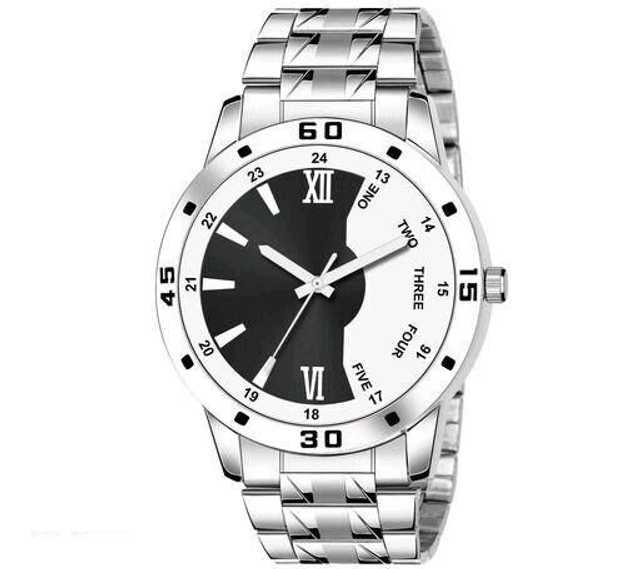 Elegant Collection Stylish Analog Watch For Men (Silver & Black) (EC_039)