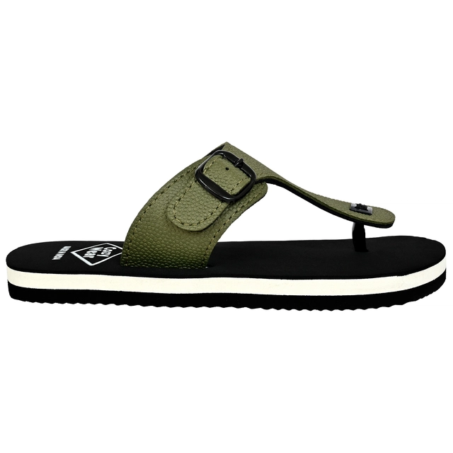 Cozy Wear Solid Flipflops for Men (Green, 6)