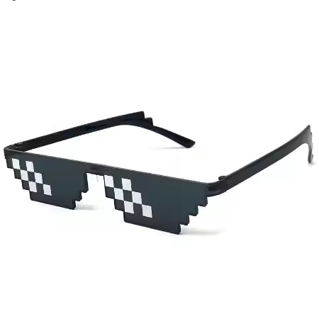 Thug Life Pixelated Meme Sunglass for Men & Women (Black)