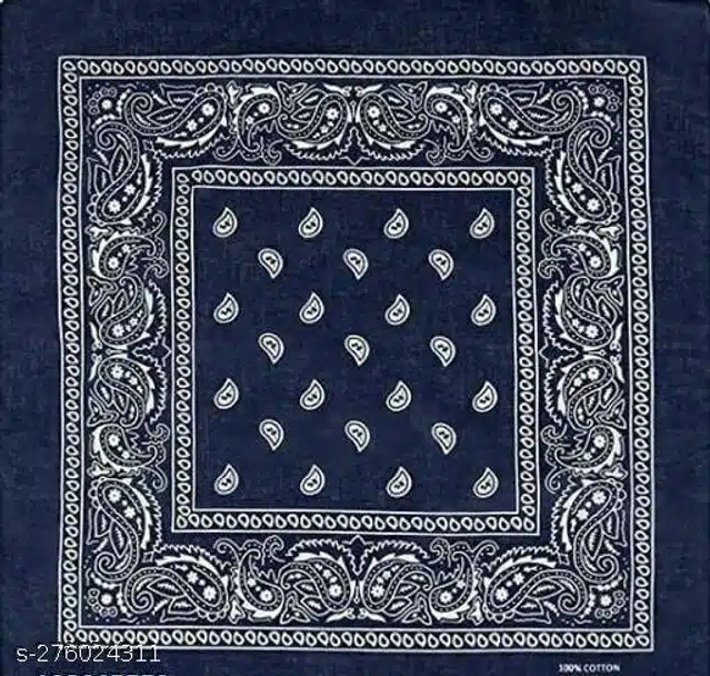 Cotton Bandana for Men & Women (Navy Blue)