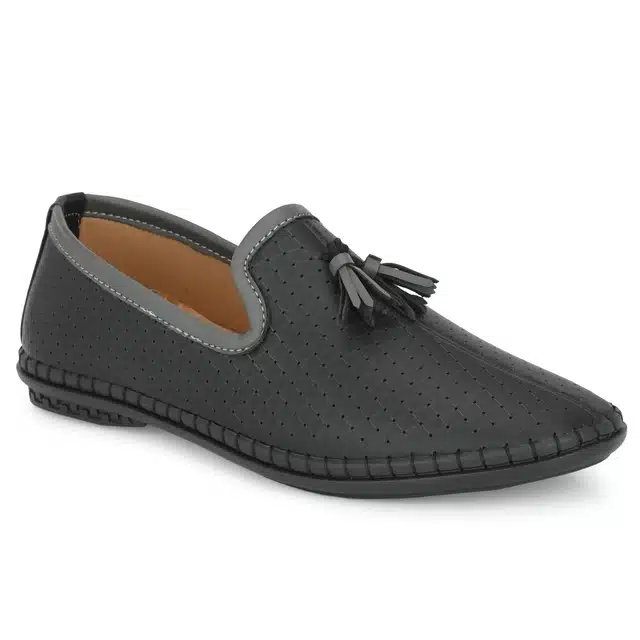 Men's Casual Loafers (Black, 7) (JF-197)