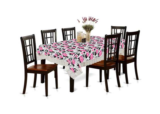 Beautiful Printed 6 seater Dining Table Cover (60x90 Inch, Multicolor) (A-14)