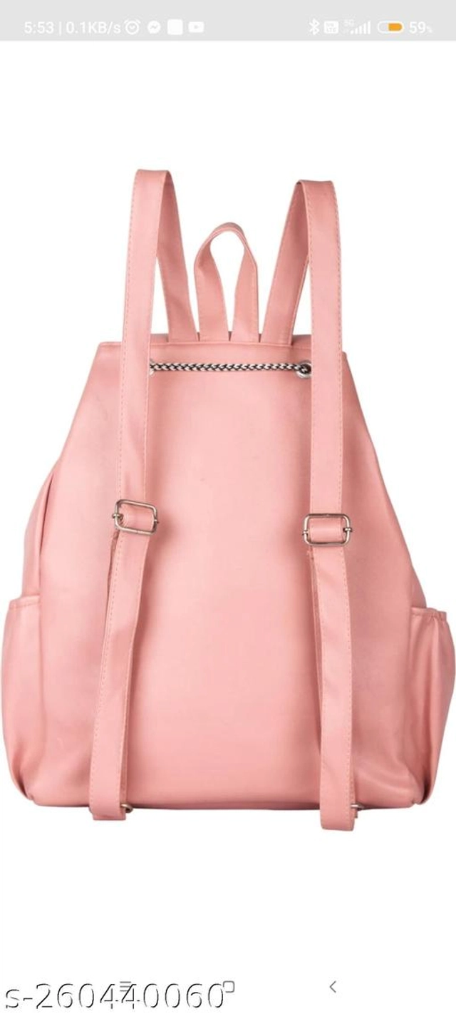 PU Backpack for Women (Pink)