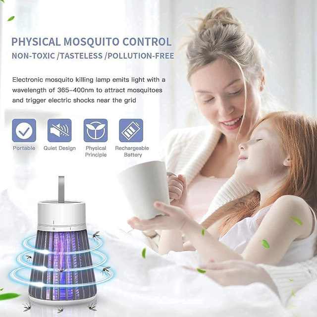 ABS Plastic Electronic Led Mosquito Lamp (White)