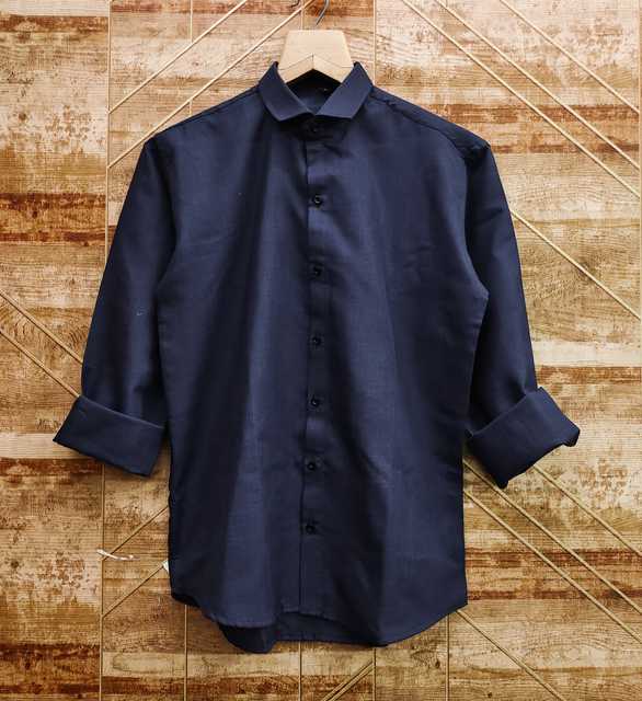 Chokit Trendz Classic Fabulous Cotton Solid Men Shirt (Navy Blue, XL) (C204)