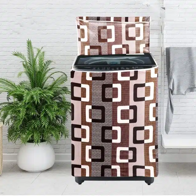 Knit Printed Top Load Washing Machine Cover (Multicolor)