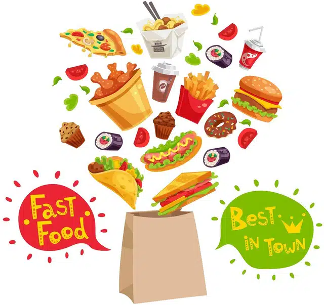 Fast Food Self Adhesive Wall Stickers