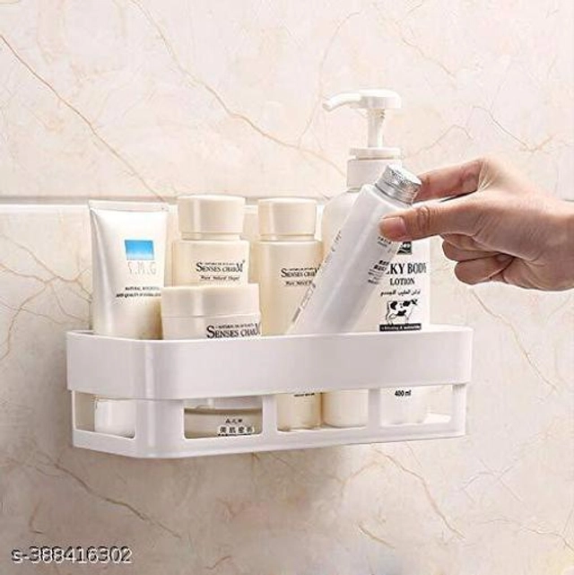 Plastic Bathroom Shelves (White, Pack of 4)