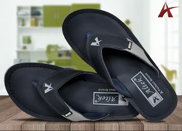 Flip Flops for Men (Navy Blue, 6)