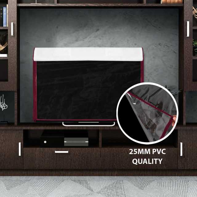E-Retailer Transparent LCD/LED T.V Protector Cover With Zipper Enclosure for 32 Inch Suitable for All Major Brand & Model (Red, 29x3x19 Inches) (ER-242)