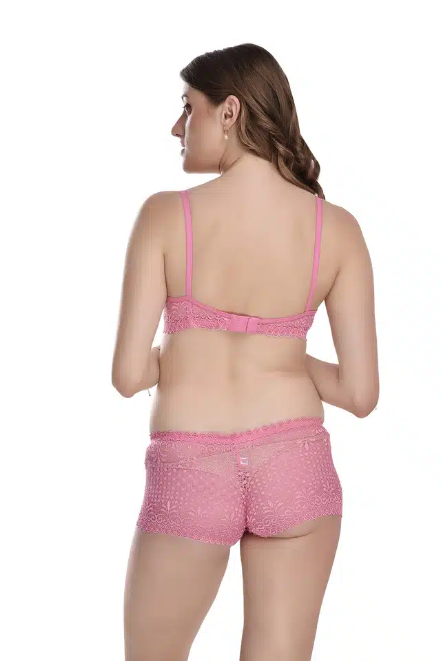 Women's Lingerie Set (Set of 2) (Pink, 36) (AF-318)