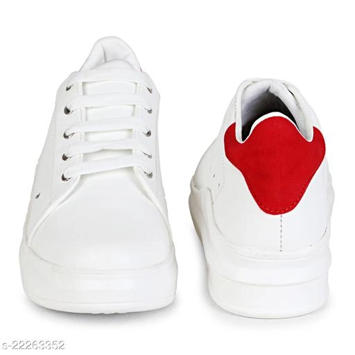 Casual Shoes for Women (White & Red, 3)