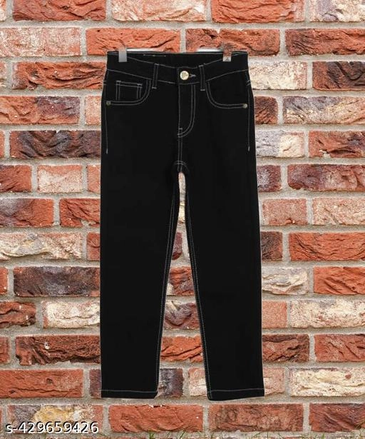 Denim Jeans for Girls (Black, 3-4 Years)