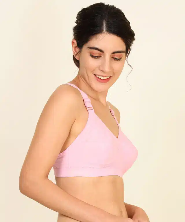 Non Padded and Non-Wired Bra for Women (Pink, 40)