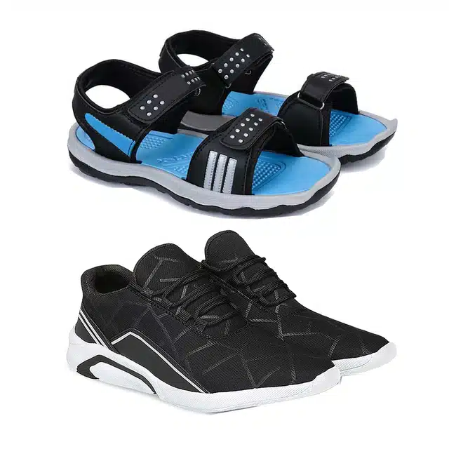 Sandals & Sports Shoes for Men (Pack of 2) (Multicolor, 10)