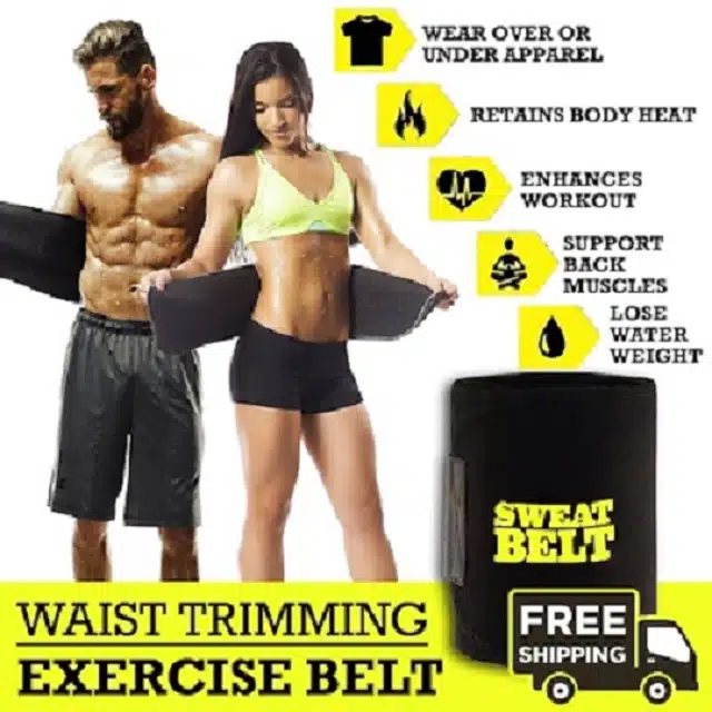 Tummy Shaper Sweat Belt for Men & Women (Black, Pack of 1)