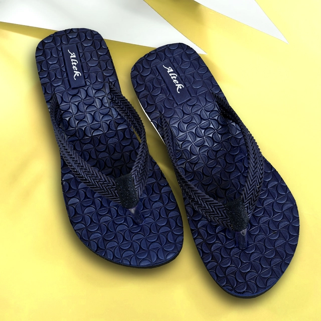 Flip-Flops for Women (Navy Blue, 4)