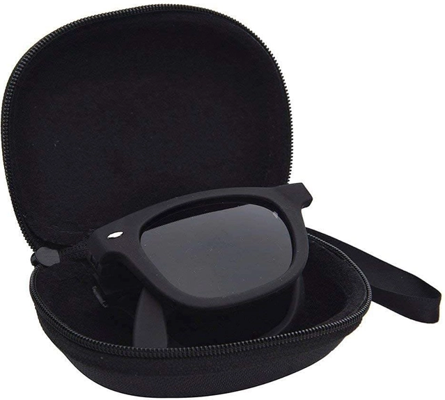 Dyana Core Folding Retro Square Sunglasses (Black)