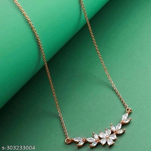 Designer Alloy Necklace for Women & Girls (Gold )