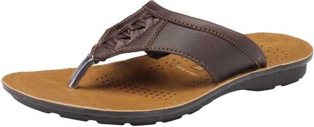 Ligera Men's Synthetic Leather Casual Slippers (Brown, 7) (Li_042)