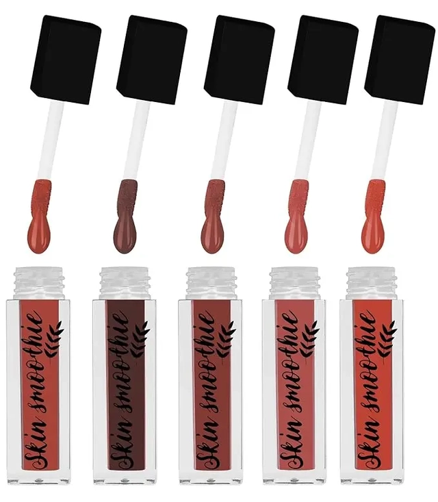 Skin Smoothie Mini Liquid Lipstick With Almond Oil & Vitamin E (Nude Edition) (Pack Of 5)